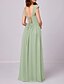 preiswerte Brautjungfernkleider-A-Linie Brautjungfernkleid Träger Ärmellos Elegant Bodenlänge Chiffon mit Falten  Raffung