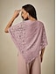 cheap Dressy Tops-Women&#039;s Blouse Dressy Tops Plain Elegant Half Sleeve Crew Neck Regular Tops Wedding Guest Daily Lace Patchwork Layered Blush Pink Summer Spring