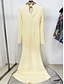 abordables Vestidos de Noche Sirena-Vestidos de Fiesta de Sirena  Trompeta Elegante Formal para Boda Largo Con Mangas Largas Cuello Redondo de Satén con Bordado