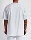 baratos Camisas casuais masculinas plus size-Homens Tamanho Grande Camiseta T-shirt Gola Redonda Manga Curta Moda Ao ar livre Férias Diário Estampado Preto Branco Amarelo Poliéster Roupa