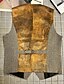 preiswerte Men&#039;s Vest-Herren Weste Gilet Urlaub Party Geschäft Mode Lässig Sommer Frühling Tasche Knöpfe Polyester Bequem Farbblock Einreihig Ein-Knopf V Ausschnitt Normale Passform Kaffee Weste