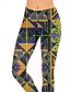 billige -Dame Slacks Leggins Gade Afslappet Fuld længde Naturlig Geometrisk Elastisk Talje Trykt mønster comfy Udendørs Bekvem udendørs Ferierejse Ferie Lilla Kakifarvet Efterår Regulær
