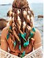 billiga Håraccessoarer för kvinnor-Damboho fjäderhårband – justerbar festivalhuvudbonad med naturliga fjädrar och pärlor för strand, fester och bohemiska outfits