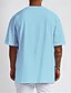 baratos Camisas casuais masculinas plus size-Homens Tamanho Grande Camiseta T-shirt Gola Redonda Manga Curta Moda Ao ar livre Férias Diário Estampado Preto Branco Amarelo Poliéster Roupa