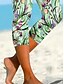 billiga Blommönster-Kvinnors leggings capribyxor hög elasticitet mode streetwear vadlång hög midja blommig grafisk tryck andningsbar mjuk utomhus vardaglig grön sommar vår vanlig passform