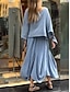 voordelige Stelt in-Dames Elegant Modieus Basic Broeken Sets Lange mouw Ronde hals Effen Kleur Buiten Werk Casual Zwart Wit Geel Zomer Normale pasvorm