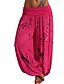 abordables pierna ancha y cintura alta-Mujer Pantalones Pantalones palazzo Moda Boho Longitud total Media cintura Estampado Cintura elástica Confortable Cómodo Microelástico Calle Ropa Cotidiana Noche Blanco Amarillo Rosa Verde Ejército