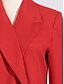 voordelige Vloerlengte-Blazer Jurk Moeder Van De Bruid Jurk Tuxedo Jurk Elegante Shirt Kraag Enkellengte Polyester Lange Mouw met Effen Kleur
