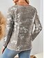 cheap Floral tee-Women's T shirt Long Sleeve Casual Print Regular Tops Daily Blue Green Khaki Spring Fall Prefall