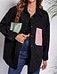 voordelige vrijetijdsjassen-Dames Overhemd Kleurenblok Dagelijks Stijlvol Basic Lange mouw Overhemdkraag Normale tops Werk Dagelijks Feestdagen Lapwerk Zak Knop Zwart Lente Herfst