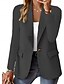 economico Blazer e Completi-Per donna Blazer Traspirante Confortevole Bottoni Tasca Casual Semplice Ufficio Streetwear Casuale Abbigliamento quotidiano Monopetto Regolare Collo ripiegato Vestibilità regolare Manica Lunga