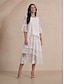 preiswerte Chiffon -Röcke-Damen Rock Elegant Midi Mittlere Taille Röcke Blumenmuster Geschichtet Unelastisch Party Lässig Weiß Sommer Chiffon