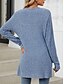 billige Cardigans og overtøj-Dame Bluse Cardigan Elegant Mode Gade Ren farve Åben Front Lomme Strikket Langærmet Almindelige toppe Strikke udendørs Daglig Weekend Lyserød Blå Efterår Vinter