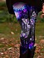 abordables -Mujer pantalones Polainas Ropa de calle Casual Longitud total Cintura Media Flor Cintura elástica Estampado Confortable Al Aire Libre Cómodo Exterior Vacaciones Ropa de calle Zafiro Celeste Cielo