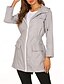 abordables Abrigos &amp; Trench-Mujer Chaqueta con capucha Cómodo Transpirable Cremallera Bolsillo Casual Plano Exterior Vacaciones Calle Ropa Cotidiana Cremallera Regular Con Capucha Ajuste regular Manga Larga Ropa de calle Negro