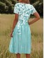 abordables Vestido Floral-Vestido Mini de Mujer Vestido Casual Vestido Petite Vestido Camiseta Vestido Tee Vestido de Verano Vacaciones Casual Diarias Ajuste Regular Floral Manga Corta Escote Redondo Rosa Verde Verano