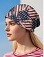 abordables Chapeaux pour femmes-Bonnet cache-cou imprimé drapeau américain pour femme, double usage - style patriotique, polyester doux, taille unique, convient à un usage quotidien, aux activités de plein air et aux célébrations du 4 juillet