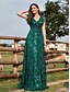 abordables Champagne-Robes de quinceanera en forme A Robe élégante Robe de mariage formelle longueur sol manches courtes col en V sequins dos en V avec sequins