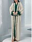 preiswerte Bodenlänge-Kleid-Sets Brautmutterkleid Elegant V Ausschnitt Knöchellänge Polyester Langarm mit Spitze 2025
