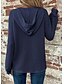 billige Teksturert hettegensere og sweatshirt-Dame Bluse Helfarge Stilfull Fritid Langermet Med hette Vanlige topper Daglig Knapper Svart Militærgrønn Navyblå Blå Brun Vår Høst Vinter
