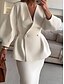 preiswerte Mamas Kleidersets-Kleid-Sets Brautmutterkleid Formell Hochzeitsgast Elegant V Ausschnitt Bodenlang Polyester Langarm mit Knöpfe 2025