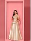levne šampaň-A-linie quinceanera šaty elegantní šaty formální svatba dlouhá sukně bez rukávů V výstřih polyester s sklady