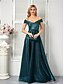 economico Semi-formale / Cocktail-Abiti Quinceanera A-Line Vestito Elegante Matrimonio Lunghezza Intera Senza Maniche Spalline in Poliestere Schiena a V con Pieghe