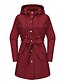 abordables Abrigos de Invierno-Mujer Gabardina Mantiene abrigado Cómodo Cremallera Bolsillo Moda Casual Plano Festivos Noche Cremallera Regular Con Capucha Ajuste regular Manga Larga Ropa de calle Negro Rosa Vino Otoño Invierno