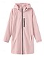 お買い得  アクティブジャケット-女性用 トレンチコート 保温 快適 ジッパー ポケット ファッション 平織り ストリート お出かけ ジッパ－ ロング フード付き レギュラー 長袖 アウターウェア ブラック ピンク スカイブルー 秋 冬