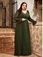 ieftine Semi-formal / Cocktail-Rochie de seară A-Line elegantă rochie formală de nuntă lungime până la podea mânecă lungă decolteu în V chiffon spate în V cu pliseuri