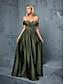 ieftine Semi-formal / Cocktail-Rochii A-Line quinceanera rochie elegantă formală de nuntă lungă pe jos fără mâneci fără bretele din satin fără spate cu pliseuri