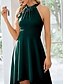economico Matrimonio Informale / Di Giorno-Abiti per Invitati al Matrimonio A-Line Abito Elegante Abito per Invitati al Matrimonio Engagement Asimmetrico Senza Maniche Collo Halter Chiffon Elasticizzato con Pieghe