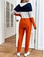 billige Sweatsuits for kvinner-Dame Aktiv Daglig Hattetrøje Joggedress Buksesett Langermet Med hette Blomstret Grafisk Gradert Snorer Trykt mønster utendørs Avslappet Blå Oransje Grønn Vår Normal