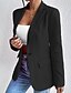 preiswerte Blazer &amp; Anzüge-Damen Blazer Bequem Tasche Knöpfe Mode Einfach Büro Büro / Karriere Einreihig Regulär Umlegekragen Normale Passform Langarm Oberbekleidung Schwarz Rosa Rosenrot Herbst Winter