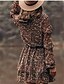 abordables Robes fleuries décontractées-Femmes Mini Robe Robe Décontractée Robe Fleurie Robe d&#039;été Robe bohème Élégant Mode Moderne Quotidien Week-end Coupe régulière Fleur manche longue Col ras du cou Noir Été Printemps