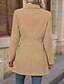 voordelige Winterjassen-Dames Winterjas Jas Houd Warm Comfortabel Knop Modieus Effen Vakantie Casual / Dagelijks Enkele rij knopen Lang Strijkijzer Normale pasvorm Lange mouw bovenkleding Khaki Herfst Winter