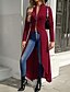 voordelige Overhemdjassen-Dames Vrijetijdsjas Comfortabel Vetoketju Onregelmatige zoom Elegant Modieus Effen Straat Weekend Rits Lang Opstaand Normale pasvorm Lange mouw bovenkleding Zwart Bordeaux Herfst Winter