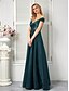 economico Semi-formale / Cocktail-Abiti Quinceanera A-Line Vestito Elegante Matrimonio Lunghezza Intera Senza Maniche Spalline in Poliestere Schiena a V con Pieghe