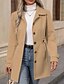 voordelige Winterjassen-Dames Winterjas Jas Houd Warm Comfortabel Knop Modieus Effen Vakantie Casual / Dagelijks Enkele rij knopen Lang Strijkijzer Normale pasvorm Lange mouw bovenkleding Khaki Herfst Winter