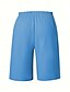 baratos Shorts-Mulheres chinês Bermudas Férias Moda Básico Comprimento do joelho Cintura Alta Tecido Bolsos Cintura elástica Confortável Macio Micro-Elástica Ao ar livre Rua Verde Militar Azul marinho Preto Branco