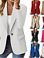 abordables Blazers et Costumes-Femmes Blazer Confortable Respirant Avec Poches Occasionnel Uni Bureau Rue Occasionnel Tenue quotidienne Simple Boutonnage Régulier Col Rabattu Coupe régulière manche longue Vêtements d&#039;extérieur