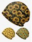 cheap Women&#039;s Hats-Women&#039;s sunflower print beanie cap, Lightweight stretch polyester casual hat, Soft and breathable headwear, Can be used as a neck gaiter, Suitable for casual wear, Outdoor activities and travel