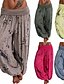 abordables pierna ancha y cintura alta-Mujer Pantalones Pantalones palazzo Moda Boho Longitud total Media cintura Estampado Cintura elástica Confortable Cómodo Microelástico Calle Ropa Cotidiana Noche Blanco Amarillo Rosa Verde Ejército