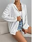 abordables Abrigos &amp; Trench-Mujer Chaqueta casual Transpirable Cómodo Cremallera Casual Plano Vacaciones Calle Casual Ropa Cotidiana Cremallera Regular Con Capucha Ajuste regular Manga Larga Ropa de calle Negro Blanco Morado