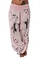 abordables pierna ancha y cintura alta-Mujer Pantalones Pantalones palazzo Moda Boho Longitud total Media cintura Estampado Cintura elástica Confortable Cómodo Microelástico Calle Ropa Cotidiana Noche Blanco Amarillo Rosa Verde Ejército