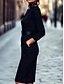 economico Matrimonio Informale / Di Giorno-Abiti da cocktail a colonna neri elegante formali per invitati a matrimoni lungo fino al ginocchio manica lunga colletto a camicia cintura/fascia in crepe elasticizzato con spacco