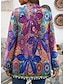ieftine jachete casual-Pentru femei Jachetă Zilnice Imprimeu Floral Casul / Zilnic Elegant Fit regulat Îmbrăcăminte exterioară Manșon Lung Primăvară Negru S