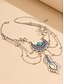 preiswerte Damenarmband-Türkises Armreif-Armband für Damen im Bohemian-Stil – Tribal-Blattkettenschmuck mit Mondmedaillon für Festivals, Sommerpartys und Strandbekleidung