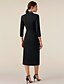 cheap Tuxedo Dresses-Sheath / Column Blazer Dress Mother of the Bride Dress Elegant Tuxedo Dress Simple Minimalist V Neck Satin Lapel Floor Length Stretch Crepe 3/4 Length Sleeve with Covered Buttons and Pockets