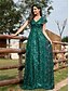 abordables Champagne-Robes de quinceanera en forme A Robe élégante Robe de mariage formelle longueur sol manches courtes col en V sequins dos en V avec sequins